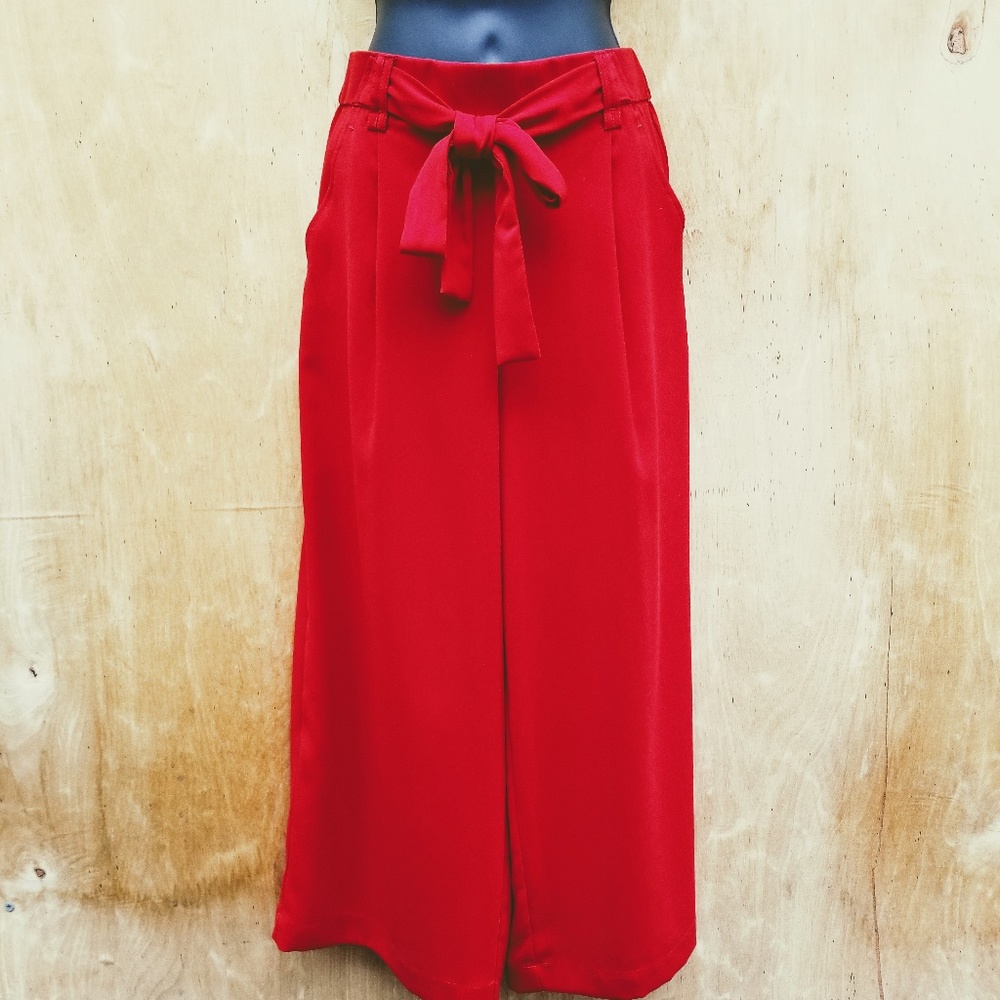 Zara red wide pants NWOT